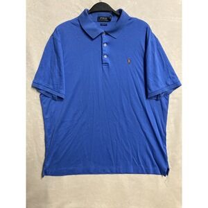 Polo Ralph Lauren Polo Shirt Mens Large Blue Jockey Collared Short Sleeve